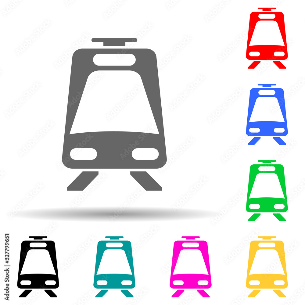 Poster high-speed train multi color style icon. simple glyph, flat vector of transport icons for ui and ux,
