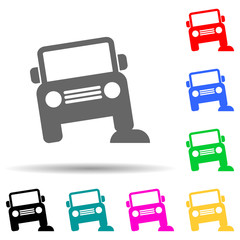 off-road car multi color style icon. Simple glyph, flat vector of transport icons for ui and ux, website or mobile application © rashadaliyev