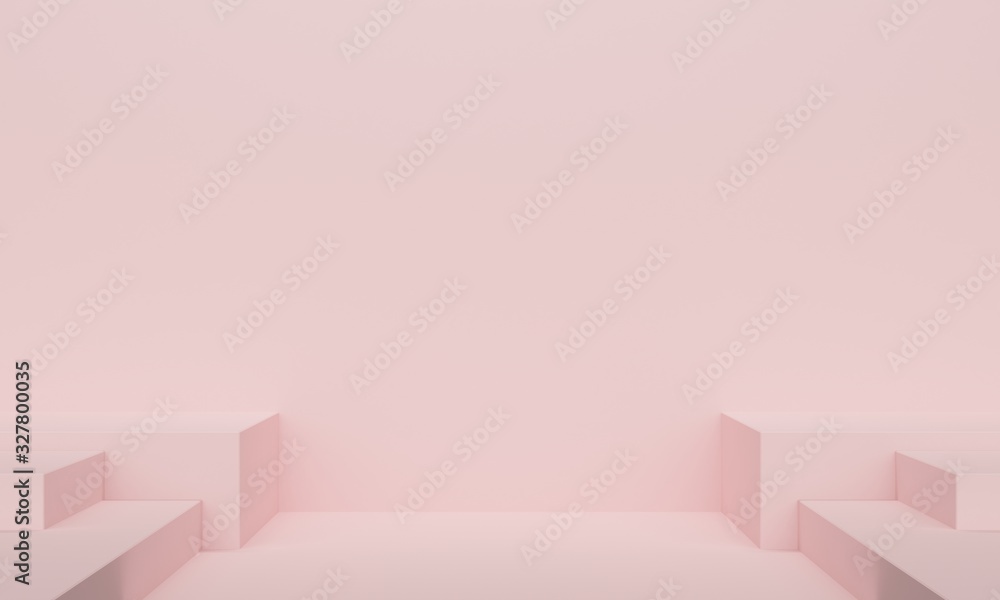 Aufkleber pink abstract background with stairs. 3d rendering