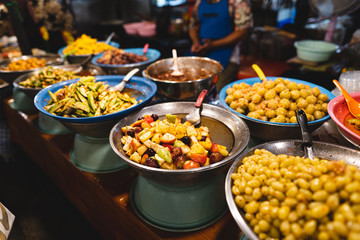 Street food markets in Phuket At night