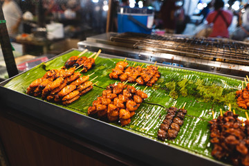 Street food markets in Phuket At night