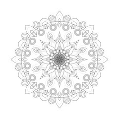 Mandala. Coloring book antistress. Template for mehendi. Oriental drawing. Islam, Arabic, Indian, Moroccan, Spanish, Turkish, Pakistani, Chinese. Vector illustration. Isolated on a white background.
