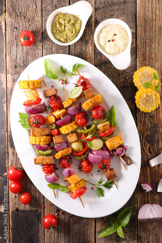 Canvas Prints grilled vegetable and dip- healthy barbecue