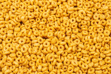 Corn-flakes background and texture. Top view.