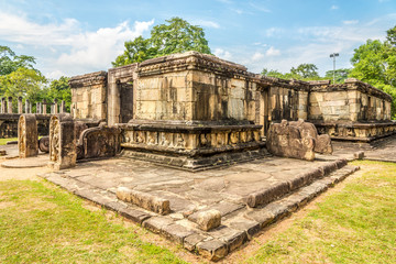 Fototapeta na wymiar View at the Hetadage house in Jayanthipura complex in Polonnaruwa - Sri Lanka