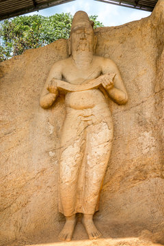 Old statue of King Parakramabahu in Polonnaruwa - Sri Lanka