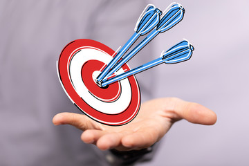 Marketing And Communication Success Concept dart.