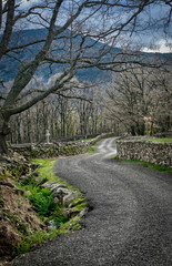 Winter in high mountain landscapes in the Sierra de Gredos, Spain.