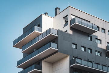Geometric facades of a residential building