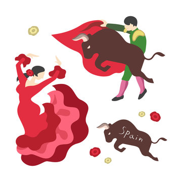 闘牛士とフラメンコ（スペインのイメージ）