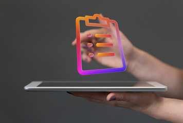 Digital checklist or todo-list displayed .