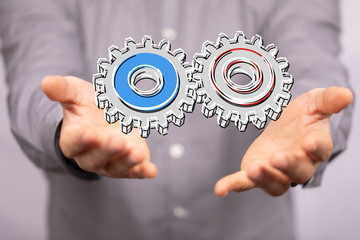 Gear With Success Concept digital.