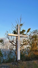 Christian cross on a mountain on Apo Island, Visayas, Philippines