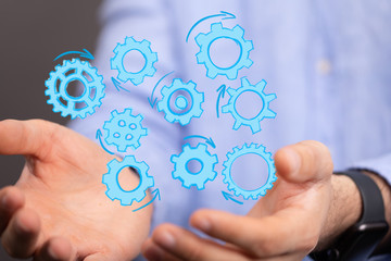 gear Technology setting concept background.