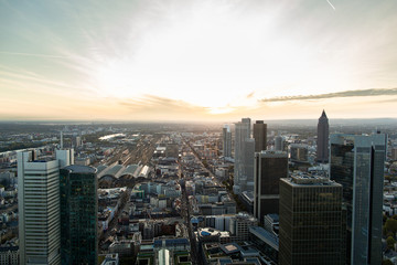 Panorama of Frankfurt am Main, Germany. Copy space