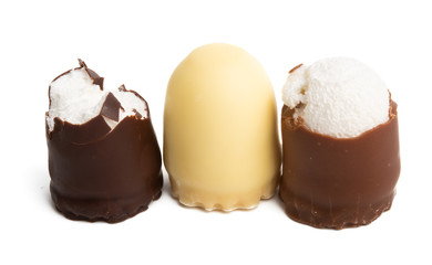 chocolate kisses isolated