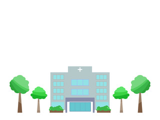 病院と木