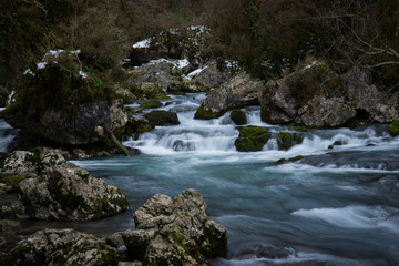 beautiful waterfall at night