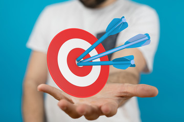 dart target arrow hitting on bullseye which is the ultimate goal that everyone wants.