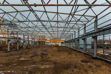 Construction site in old industrial area of metalworking factory