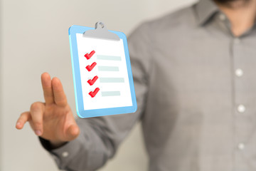 Digital checklist or todo-list displayed .