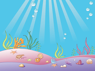 Naklejka na ściany i meble Sea underwater background