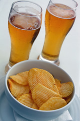 Beer and crisps 
