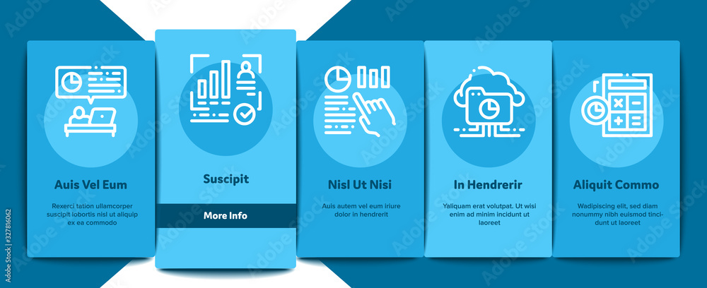 Aufkleber statistician assistant onboarding mobile app page screen vector. statistician research and document 