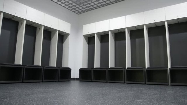 Empty Clean Locker Room At A Sports Gym