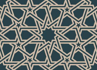 Vector art  line seamless geometric texture stars - arabic.