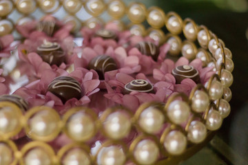 beads on a white background