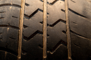 Detail of a old car tire background.