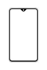 touch screen smartphone ilustration, icon flat design black and white