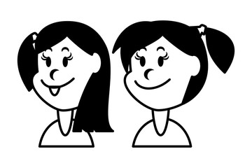 cute girls smiling on white background