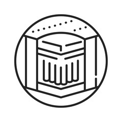 Independent spring bed mattress black line icon. Constructed from a basic pocket-coil system. Wrapped in fabric. Pictogram for web page, mobile app, promo. UI UX GUI design element. Editable stroke.
