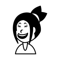 cute girl smiling on white background