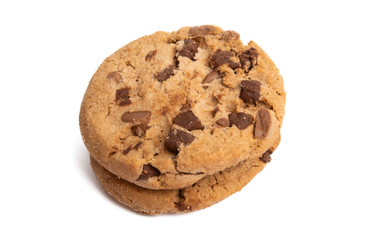 cookies with chocolate drops isolated