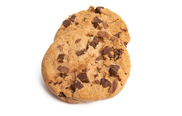 cookies with chocolate drops isolated