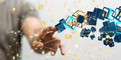 data code binary concept 3d