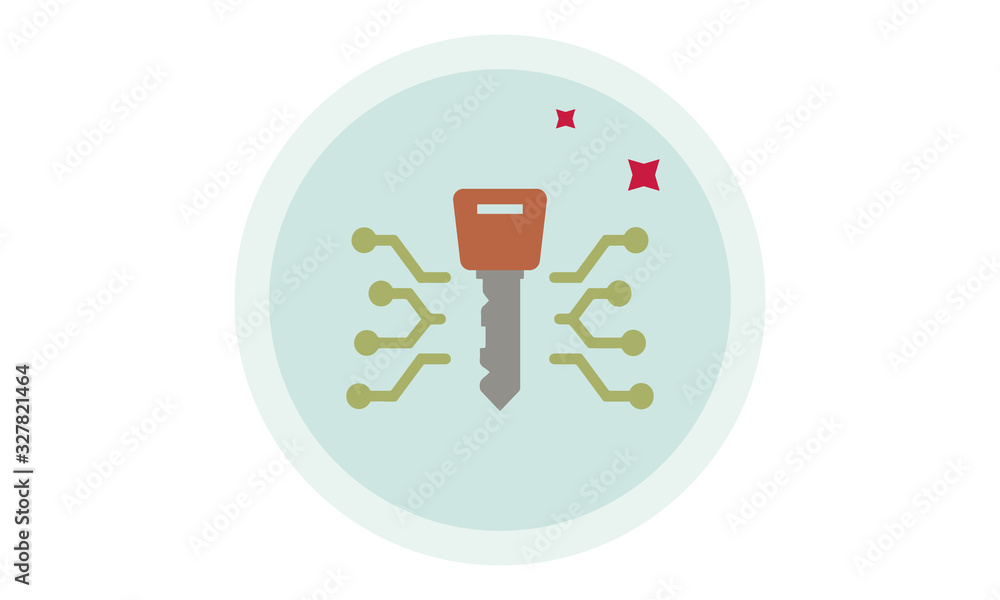 Poster digital encryption key icon for secure access and encryption