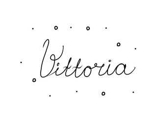 Vittoria phrase handwritten with a calligraphy brush. Win in italian. Modern brush calligraphy. Isolated word black