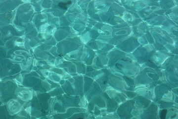 blue water in swimming pool