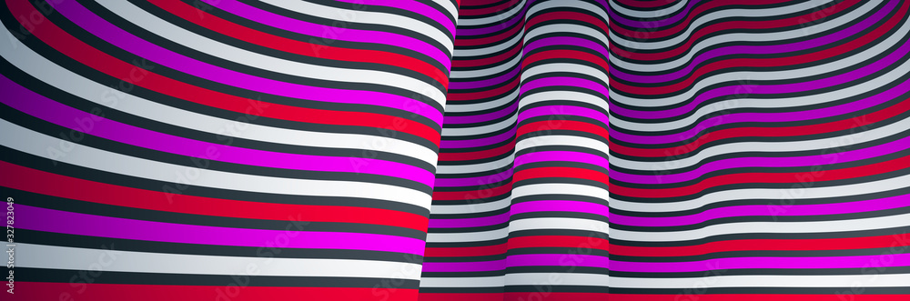 Poster abstract 3d trendy modern lines in perspective vector background, dimensional design cool element, f