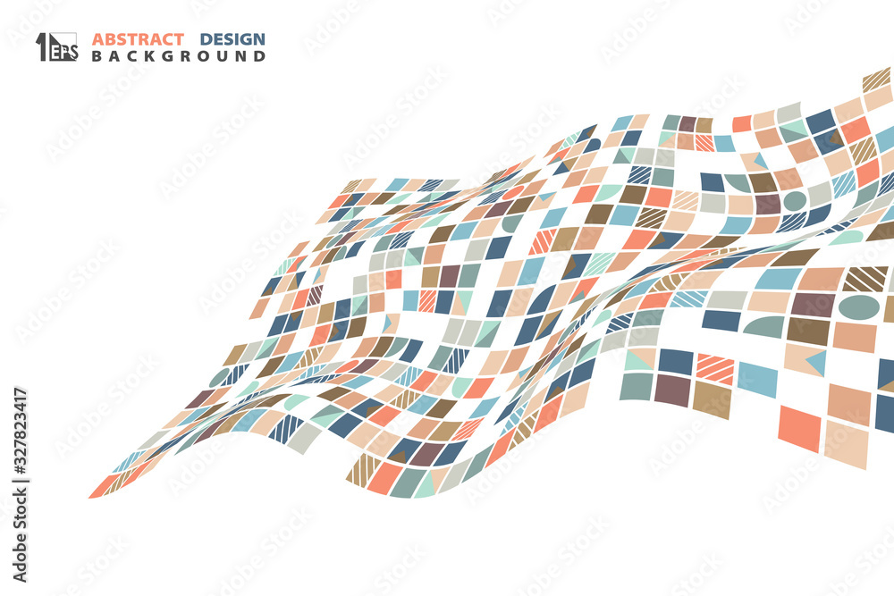 Poster abstract minimal style of square geometric design mesh element background. illustration vector eps10