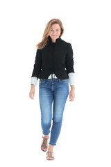 in full growth. smiling modern young woman