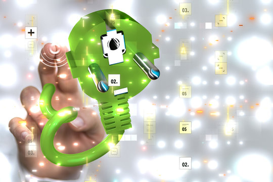 Protect Cloud Information Data Concept. digital 3d