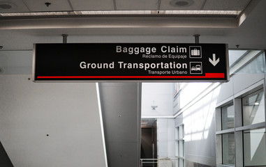 Airport Terminal Sign Baggage Claim Ground Transportation