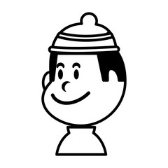 boy smiling on white background