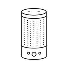 Smart speaker line black icon. Personal voice assistance, talk recognition. Sign for web page, mobile app, button, logo. Vector isolated button. Editable stroke.