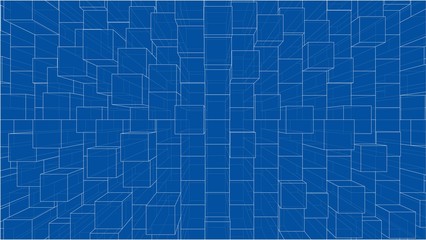Abstract background of cubes outline. Vector